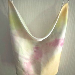zara cowl neck tie dye crop top